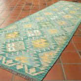 Handmade Afghan Kilim short runner - 309753