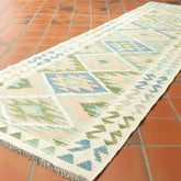 Handmade Afghan Kilim short runner - 309755