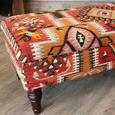 Turkish Kilim covered ottoman - 309828