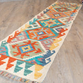 Handmade Afghan Kilim short runner - 310036