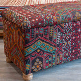 Antique Kilim covered blanket chest - 310393-B