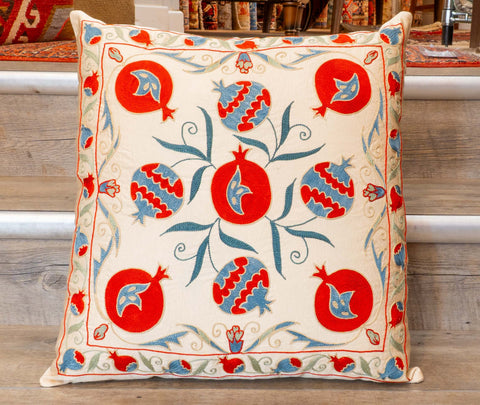 Handmade Uzbek Suzani Silk Cushion - 307746-BC