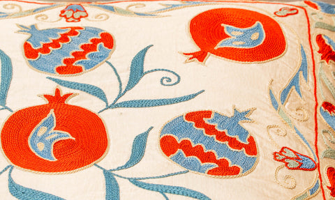 Handmade Uzbek Suzani Silk Cushion - 307746-BC