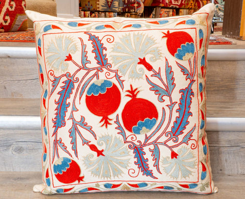 Handmade Uzbek Suzani Silk Cushion - 307746-BF