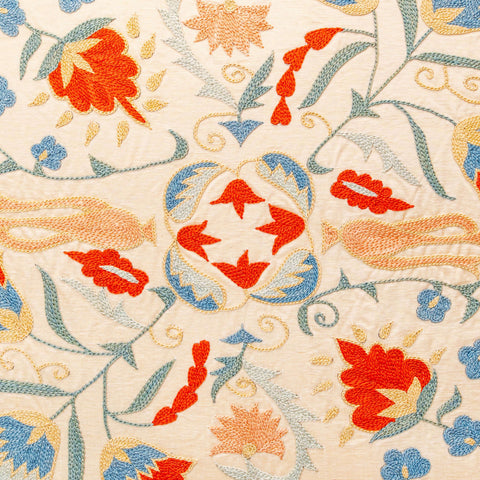 Handmade Uzbek Suzani Silk Cushion - 307746BV