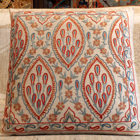 Handmade Uzbek Suzani Silk Cushion - 307746W
