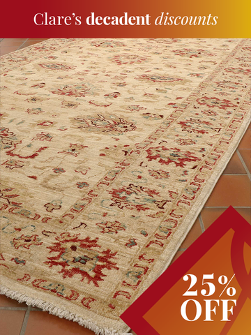 Fine handmade Afghan Ziegler wide runner - 307924