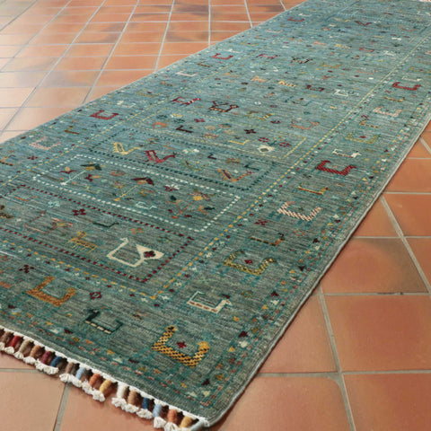 Handmade modern fine Afghan Samarkand runner - 308168