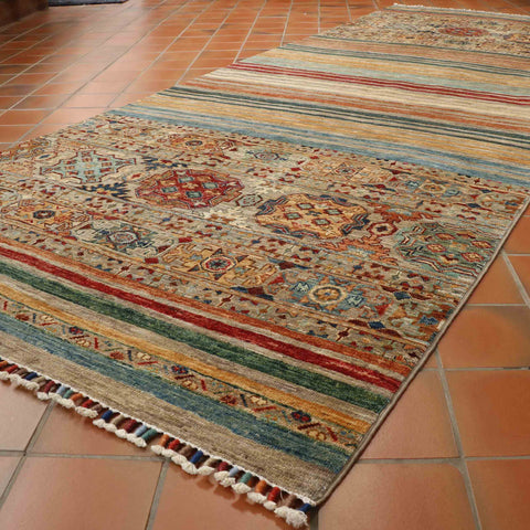 Handmade fine Afghan Samarkand wide runner - 308195