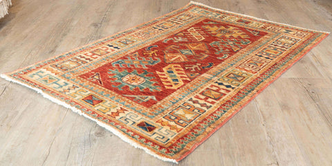 Handmade extra fine Afghan Kazak rug - 308279
