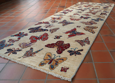 Handmade Afghan Butterfly runner - 308407