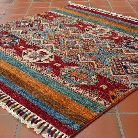 Handmade Afghan Kharjeen square rug - 308452