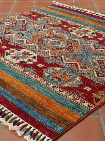 Handmade Afghan Kharjeen square rug - 308452