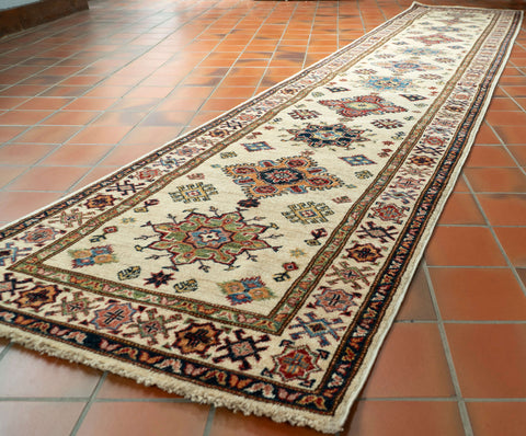 Handmade fine Afghan Kazak long runner - 308504