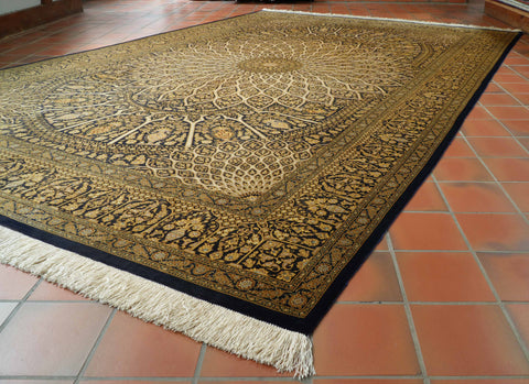 Handmade Persian Qum silk on silk carpet - 308693