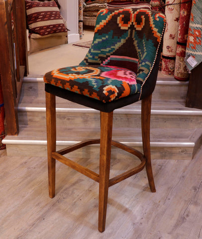 Moldovan kilim covered bar stool - 309159