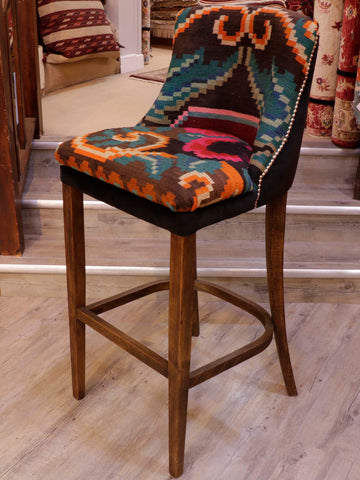 Moldovan kilim covered bar stool - 309160