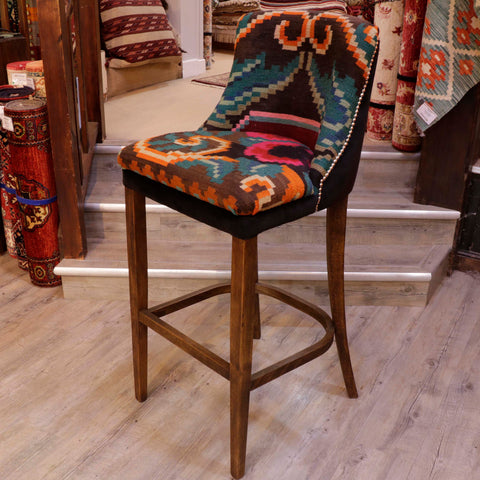 Moldovan kilim covered bar stool - 309160