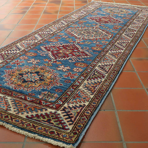 Handmade Afghan Kazak short runner - 309175