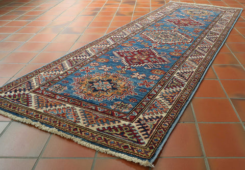 Handmade Afghan Kazak short runner - 309175