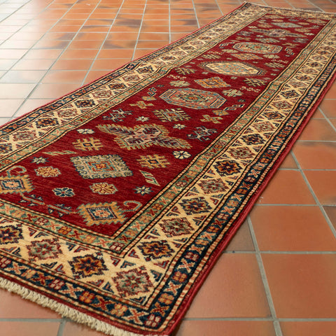 Handmade fine Afghan Kazak runner - 309250