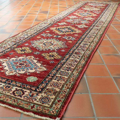 Handmade fine Afghan Kazak runner - 309252