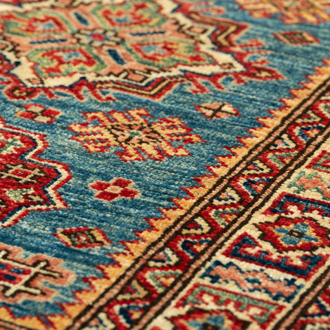 Handmade fine Afghan Kazak short runner - 309253