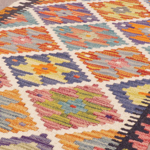 Handmade Afghan Kilim short runner - 309292