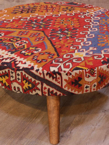 Turkish Kilim Large circular stool - 309318