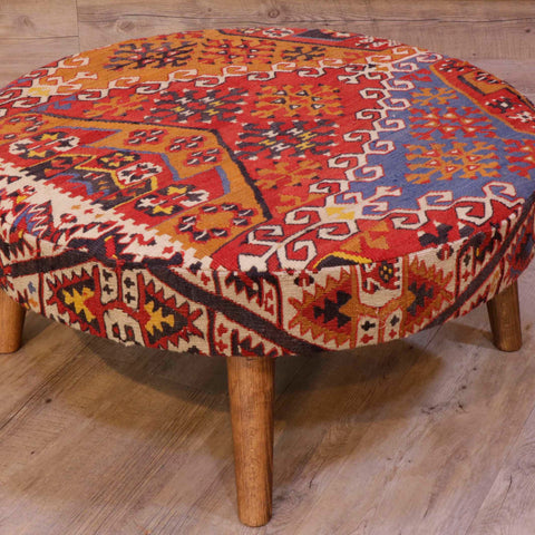 Turkish Kilim Large circular stool - 309318