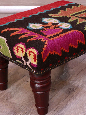 Small handmade Karabakh kilim stool - 309330