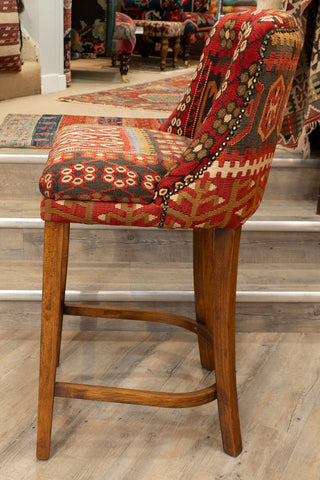 Turkish kilim covered Counter height stool - 309385