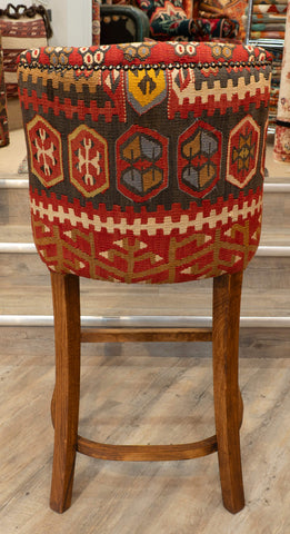 Turkish kilim covered Counter height stool - 309385