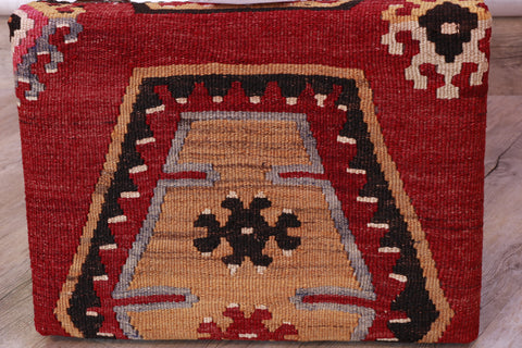 Small handmade Turkish kilim stool - 309401