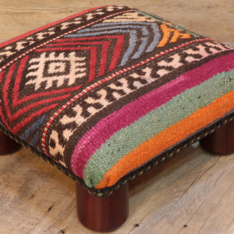 Small handmade Turkish kilim lady bug stool -309405