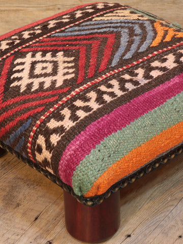 Small handmade Turkish kilim lady bug stool -309405