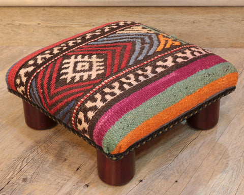 Small handmade Turkish kilim lady bug stool -309405