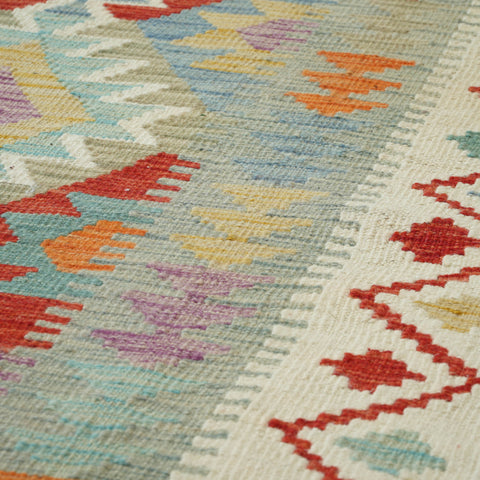 Handmade Afghan Kilim extra long runner - 309425