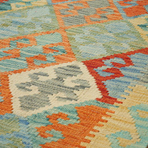 Handmade Afghan Kilim medium runner - 309428