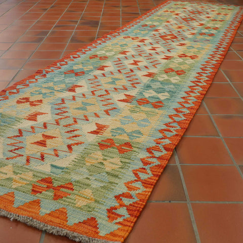 Handmade Afghan Kilim medium runner - 309429