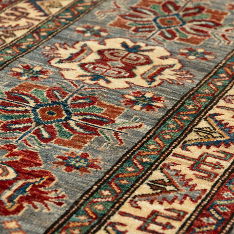 Handmade fine Afghan Kazak short runner - 309452