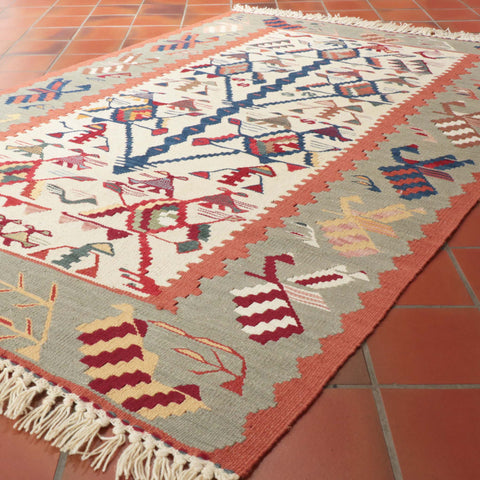 Handmade Fine Turkish Seccade Kilim rug - 309475