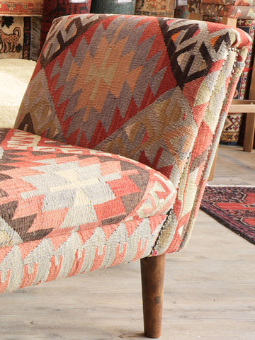 Handmade Turkish kilim Windsor Bench seat - 309483