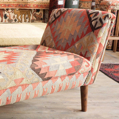 Handmade Turkish kilim Windsor Bench seat - 309483