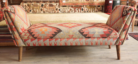 Handmade Turkish kilim Windsor Bench seat - 309483