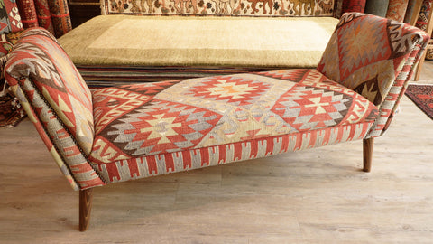 Handmade Turkish kilim Windsor Bench seat - 309483