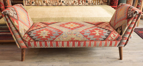 Handmade Turkish kilim Windsor Bench seat - 309483