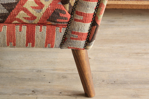 Handmade Turkish kilim Windsor Bench seat - 309483