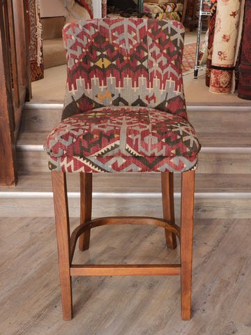 Turkish kilim covered Counter height stool - 309498