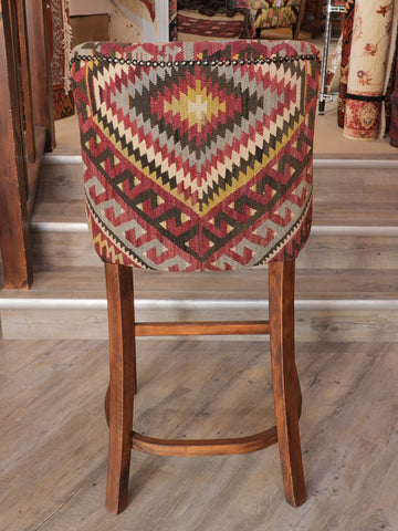 Turkish kilim covered Counter height stool - 309498